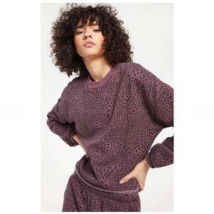 NWT ✨FULL SET✨ Z Supply Fleece Jogger Sweatpants & Sweatshirt - Pink Black Stars